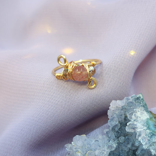 Mystical Fairy Strawberry Quartz Ring