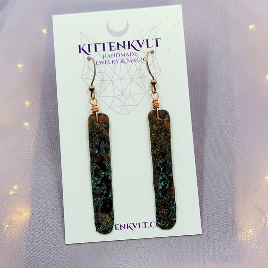 Rustic Patina Copper Earrings