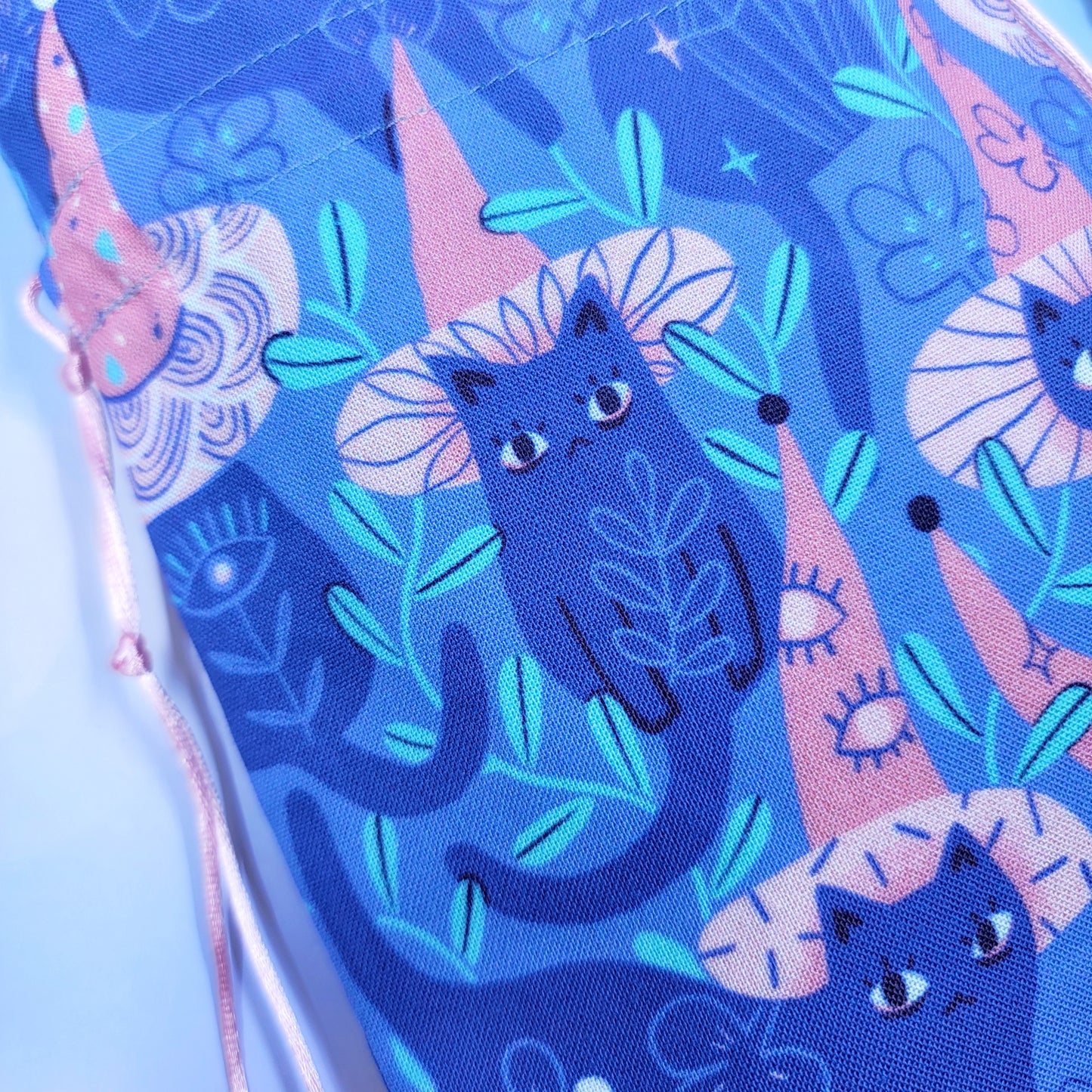 Witchy Mystical Kitty Garden Tarot Pouch