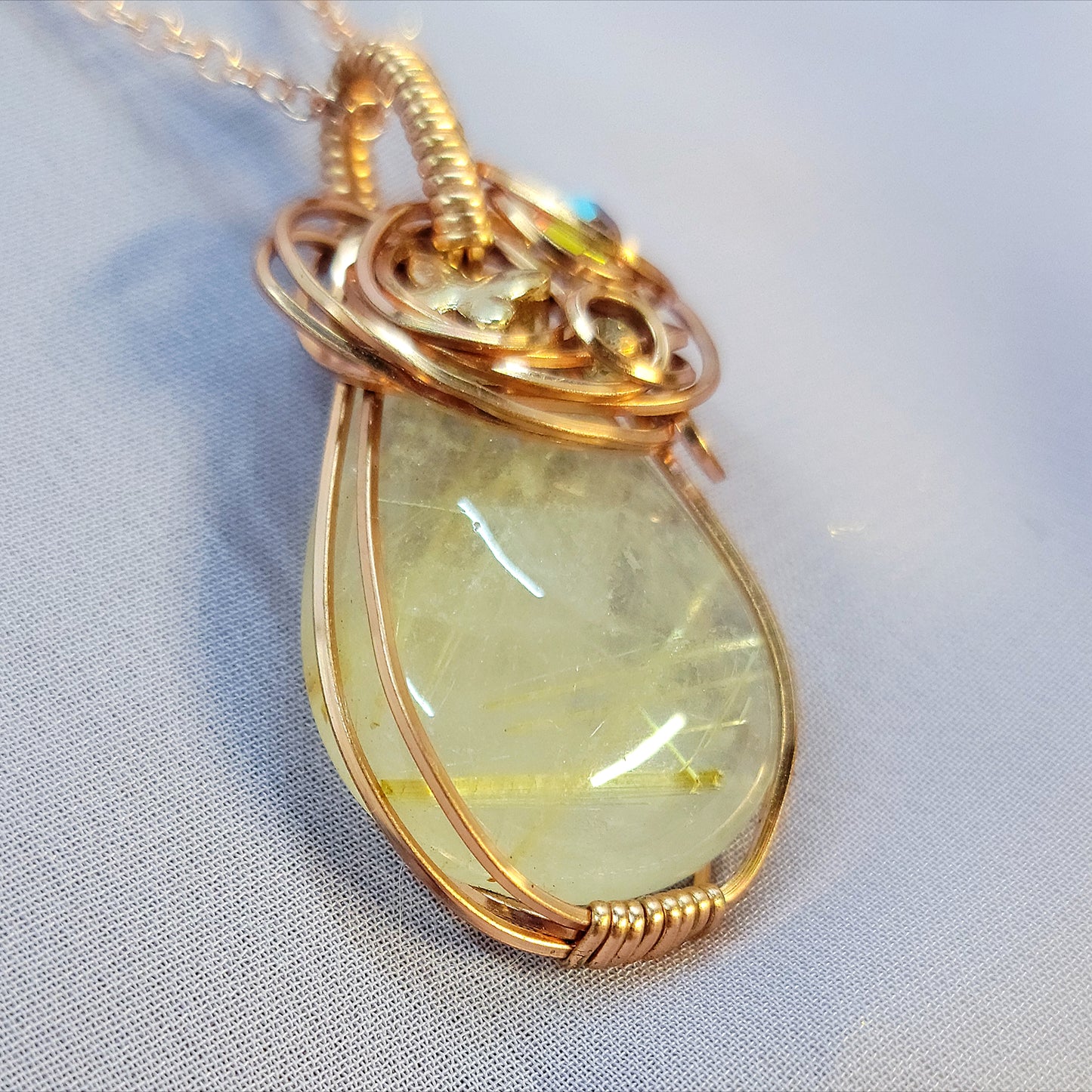 Fairy Rutilated Quartz Butterfly Pendant
