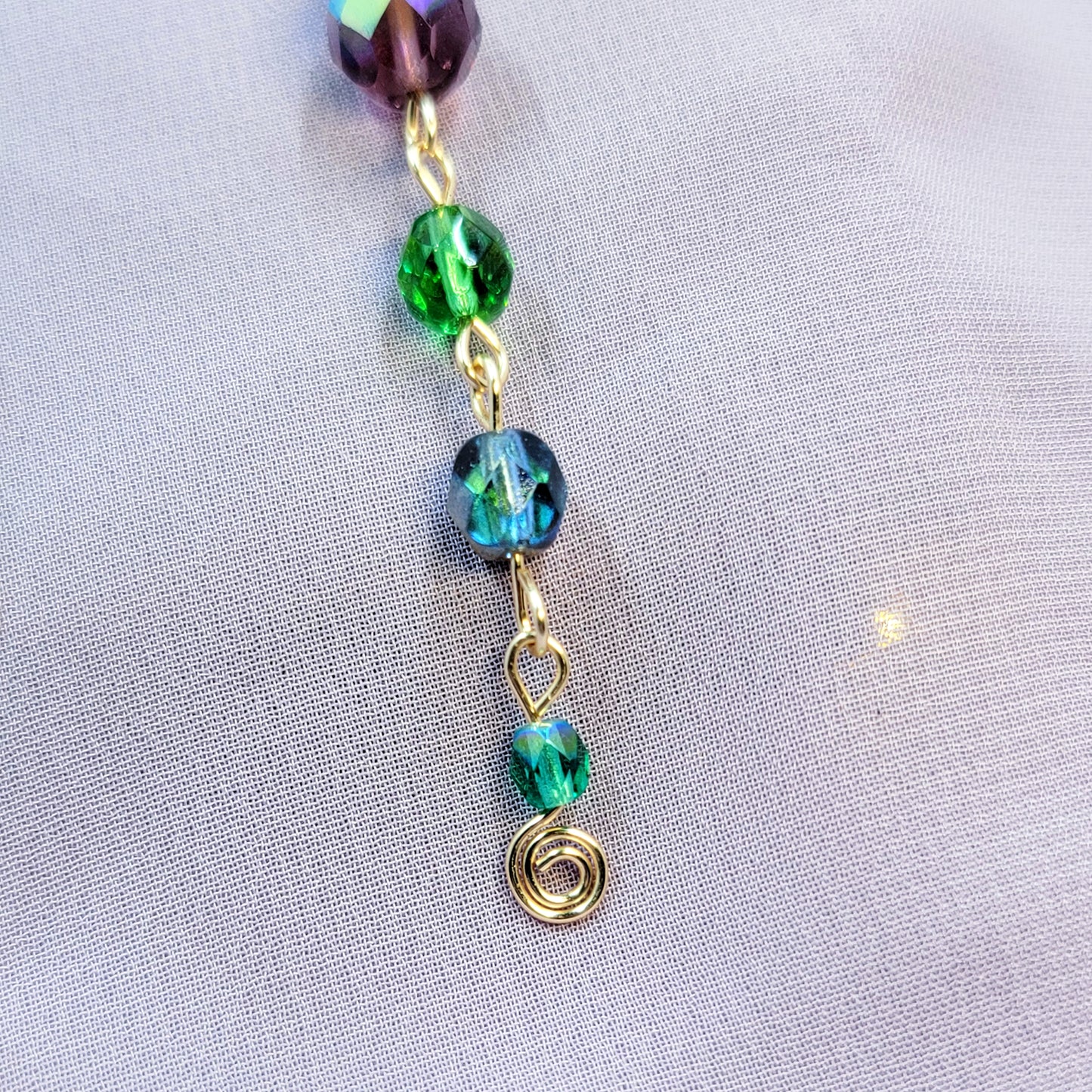 Mystical Rainbow Fluorite & Czech Glass Butterfly Sun Catcher Earrings