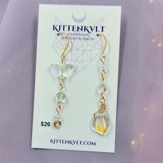 Ethereal Fluorite Butterfly Earrings