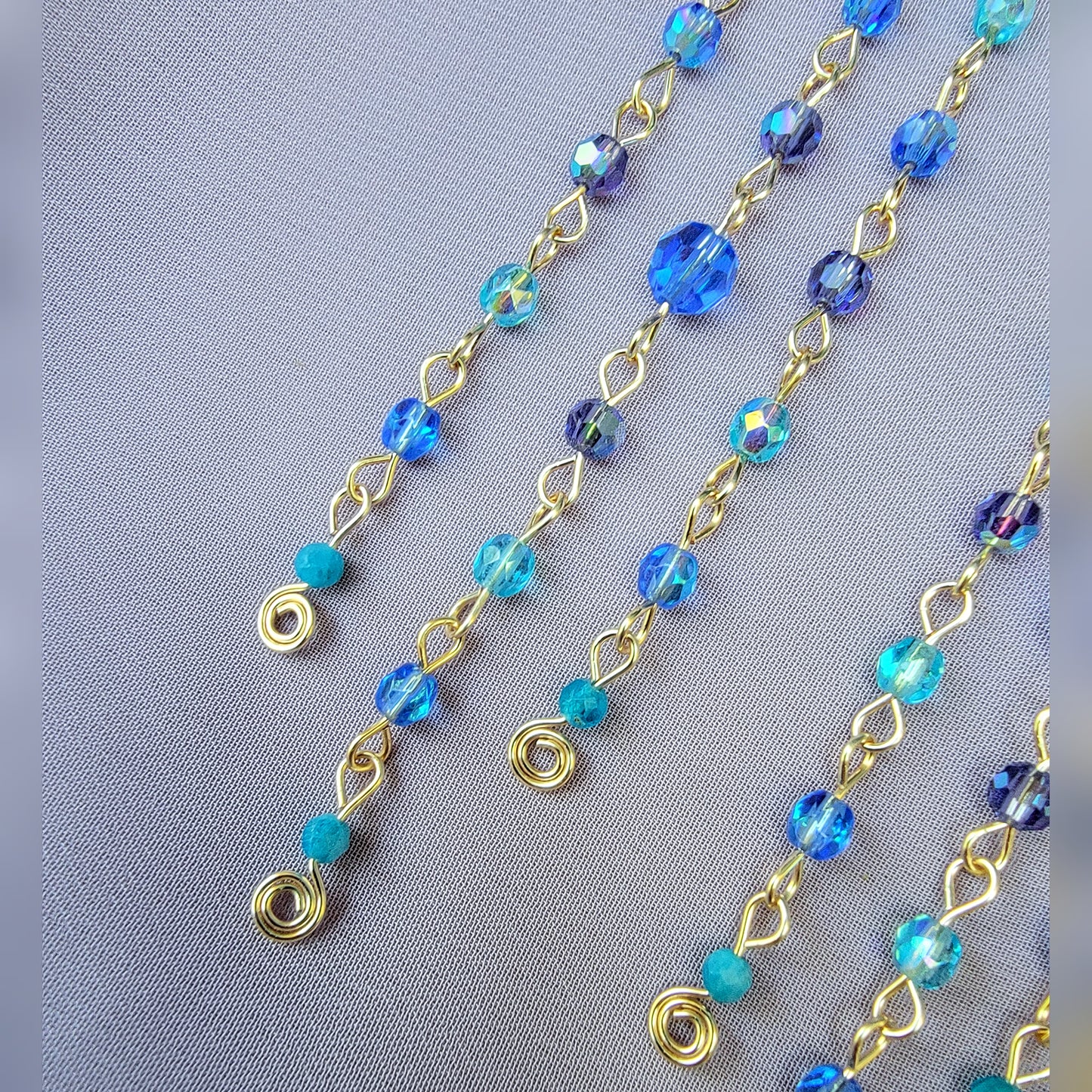 Blue Apatite Flower Earrings