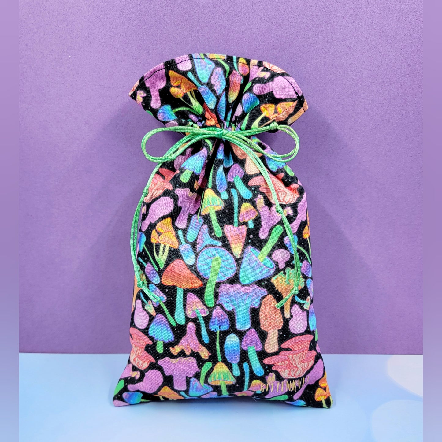 Psychedelic Rainbow Witchy Mushroom Tarot Pouch