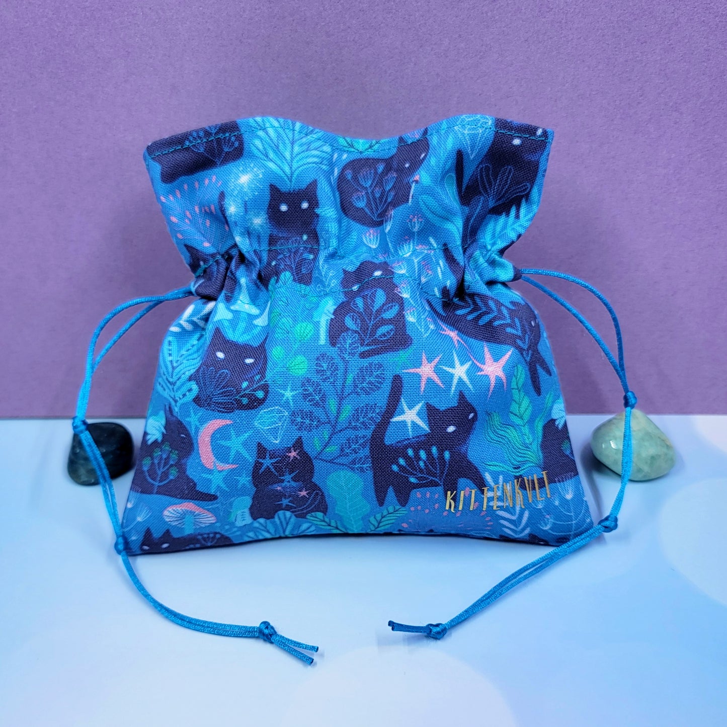 Mystical Witchy Kitty Cat Fairy Garden Crystal Pouch