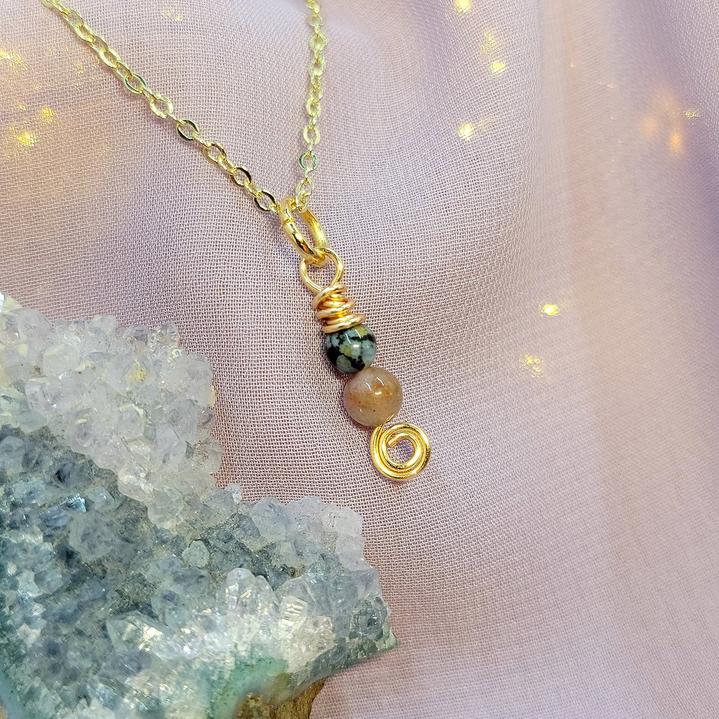 Dainty Ocean Jasper Fairy Necklace