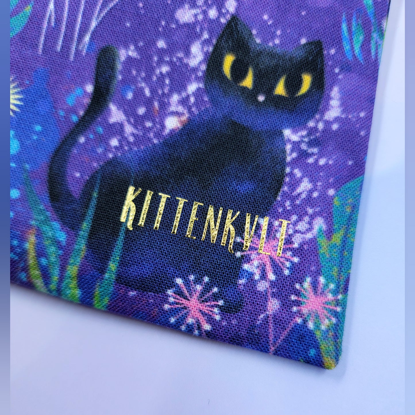 Mystical Black Kitty Cat Garden Trinket Pouch