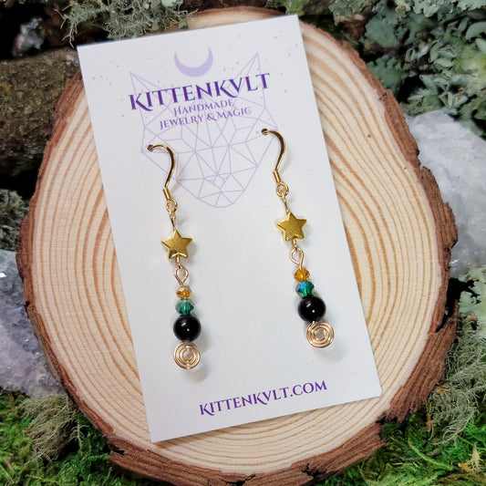 Celestial Black Onyx Earrings