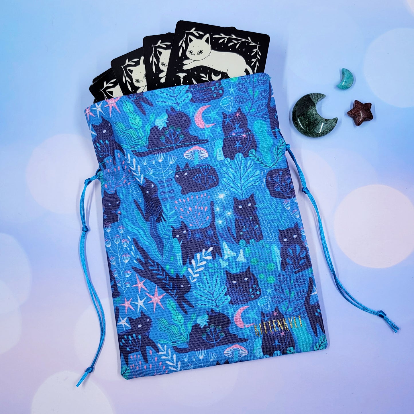 Mystical Witchy Kitty Cat Fairy Garden Trinket Pouch