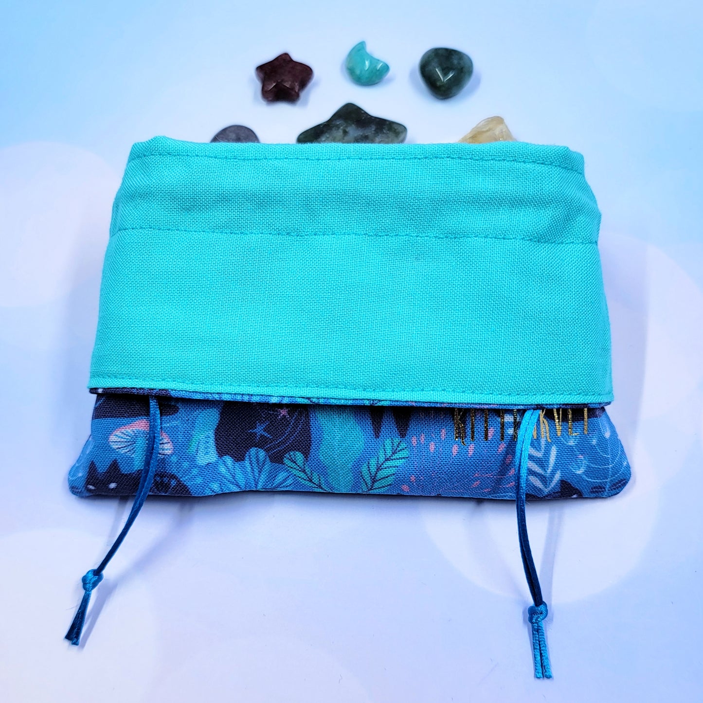 Mystical Witchy Kitty Cat Fairy Garden Crystal Pouch