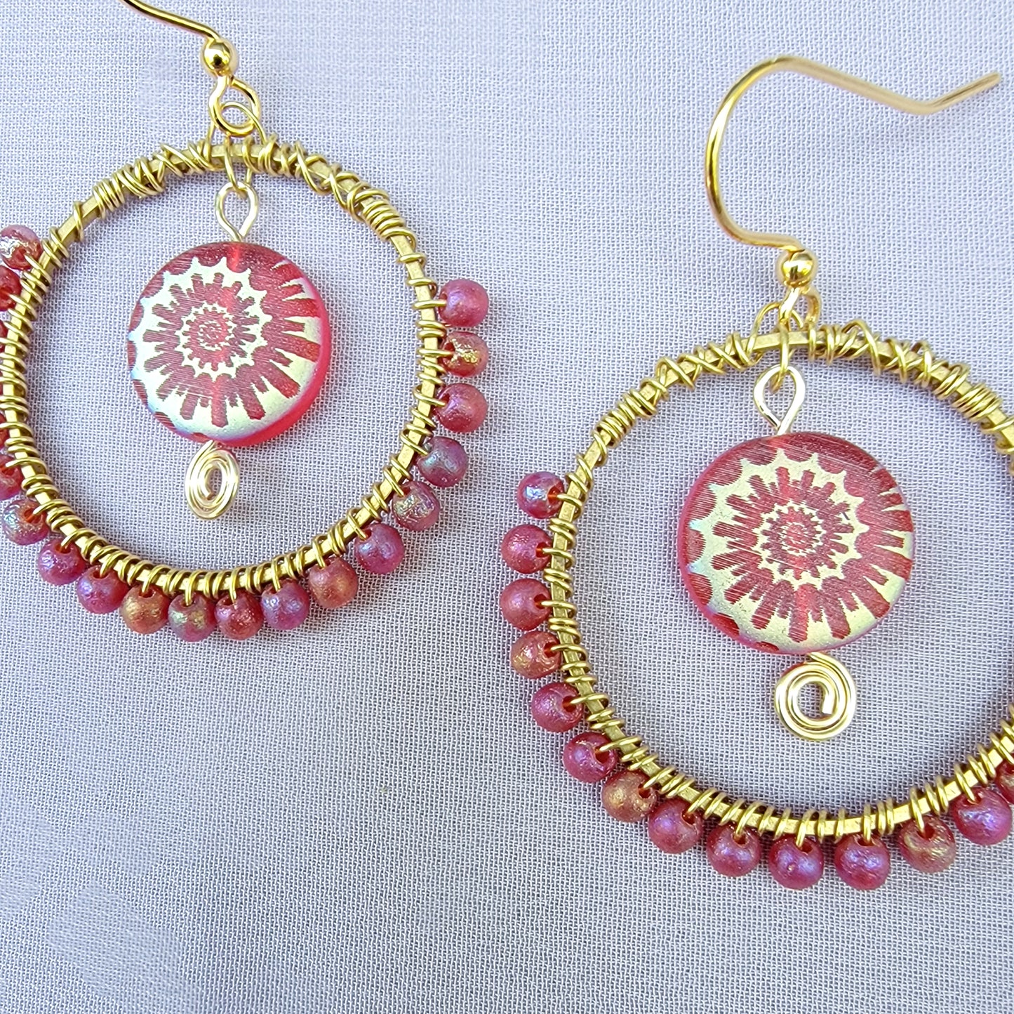 Mystical Ammonite Glass Sea Witch Earrings