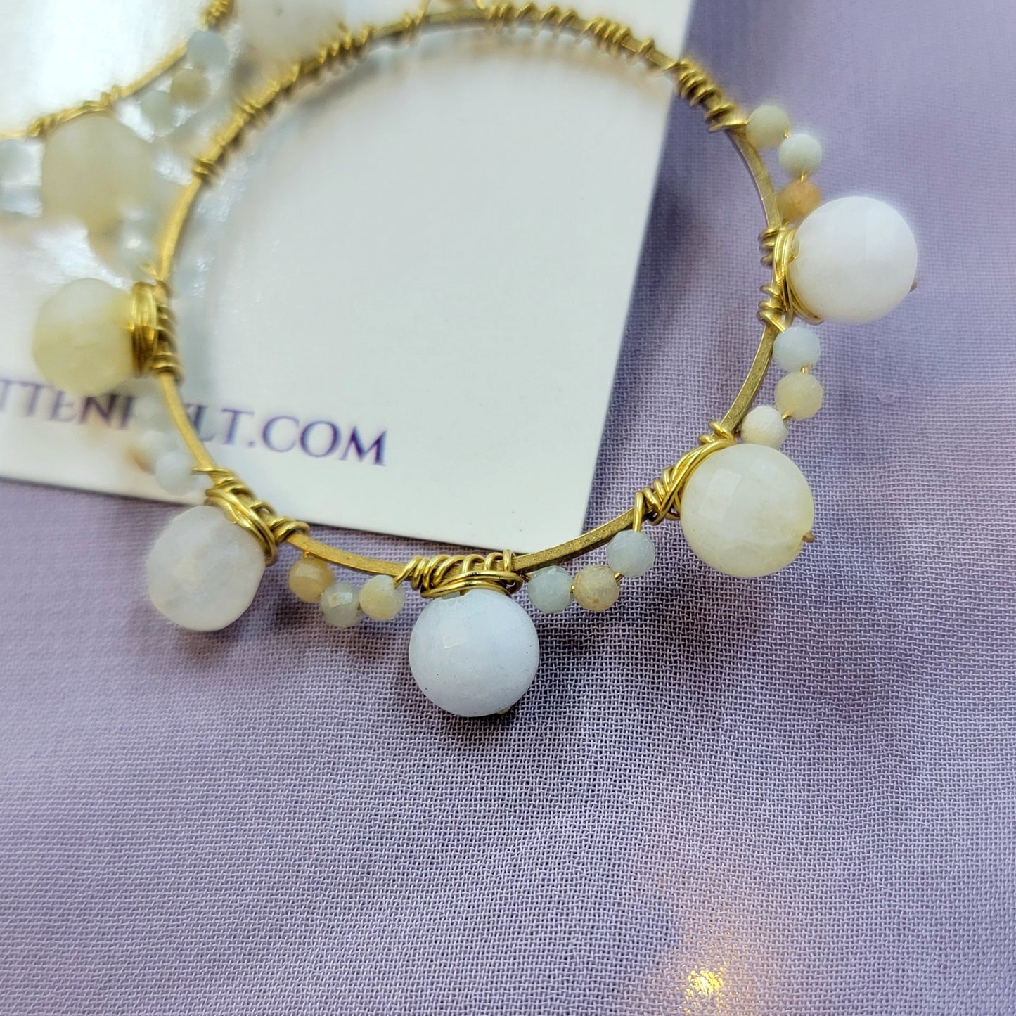 Amazonite & Quartz Mystical Hoop Earrings