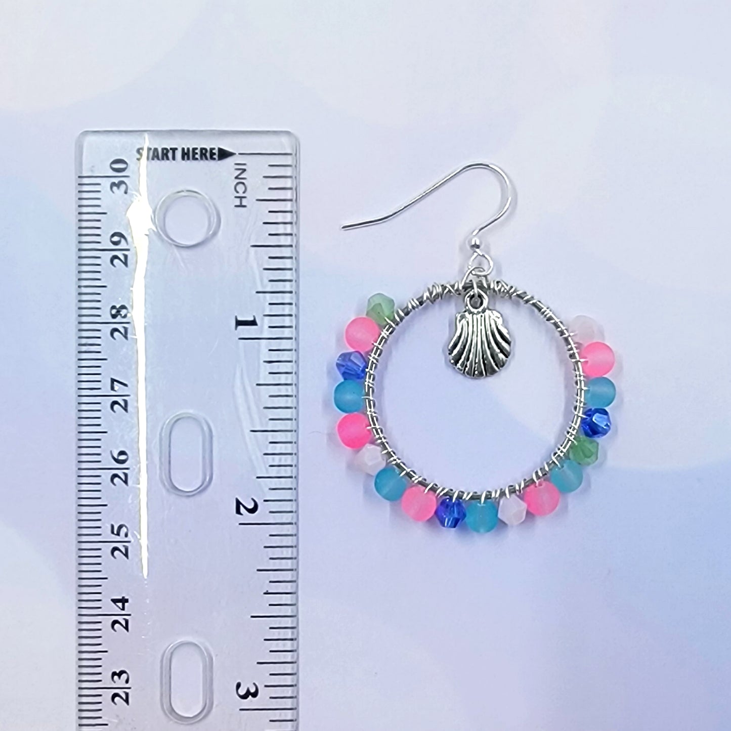 Czech Glass Seashell Earrings