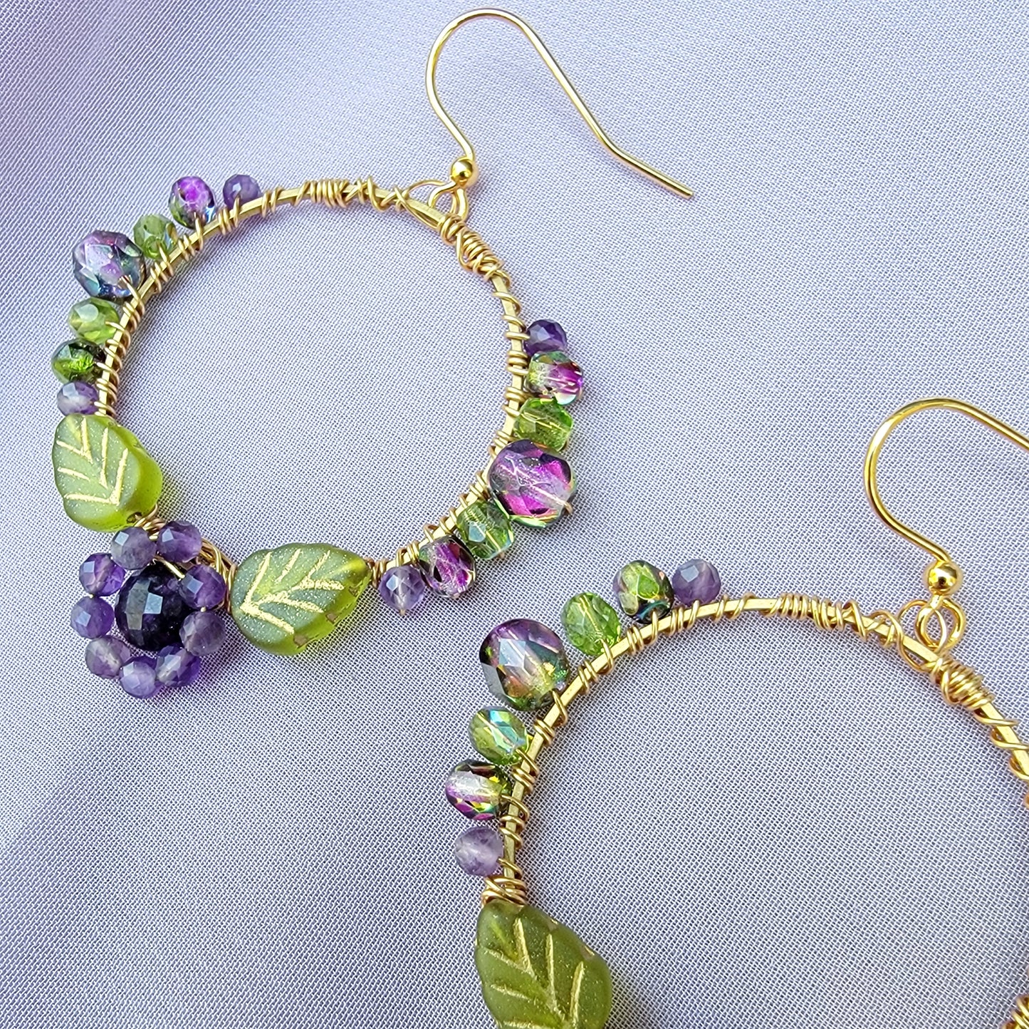 Fairy Amethyst Flower Garden Earrings