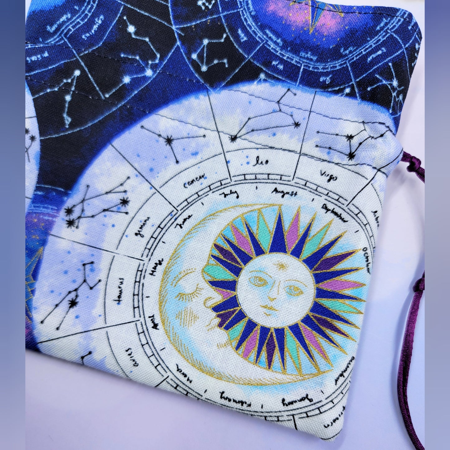 Celestial Witchy Zodiac Cosmic Crystal Pouch