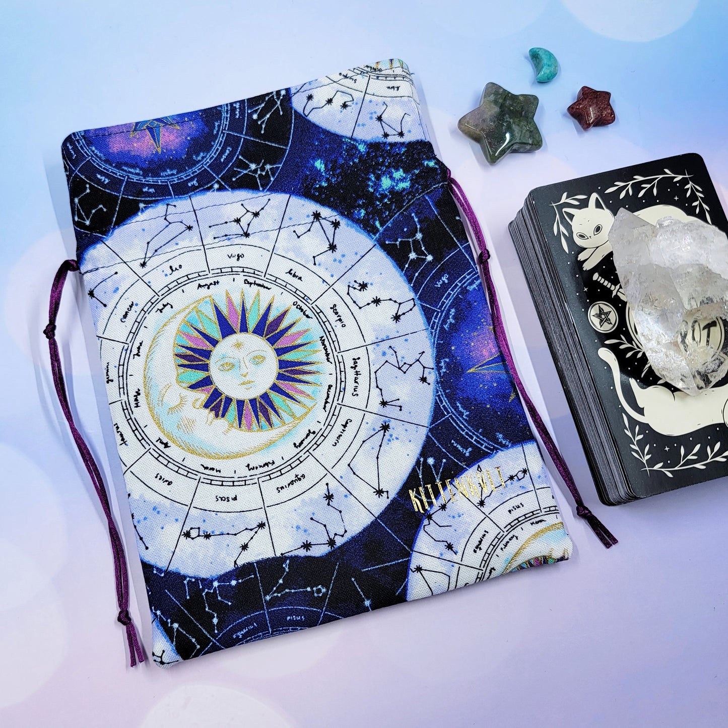 Mystical Witchy Zodiac Cosmic Celestial Trinket Pouch