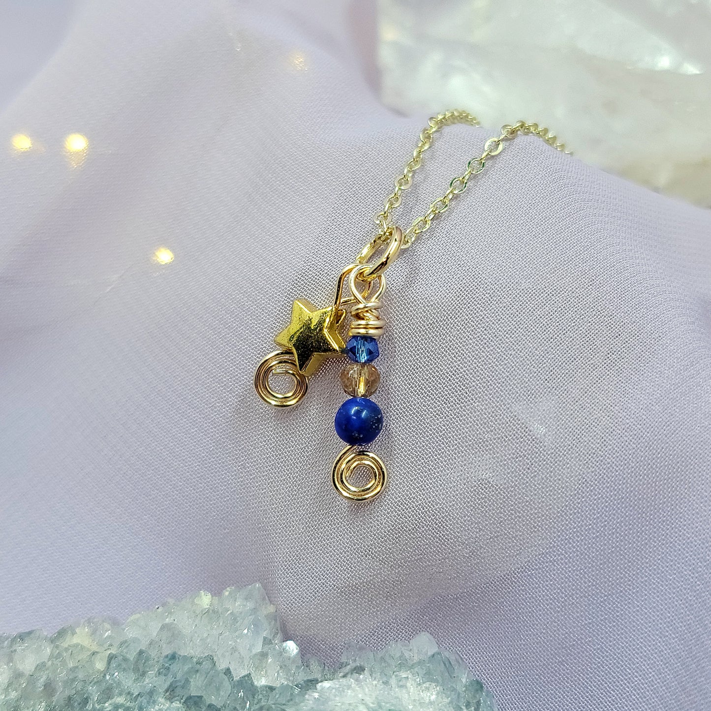 Celestial Lapis Lazuli Star Witch Necklace