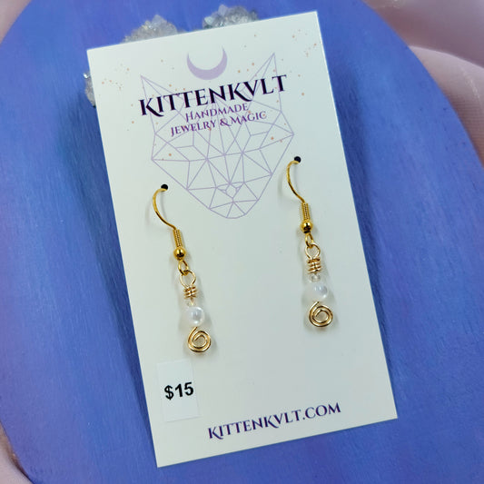 Dainty Ethereal Mother of Pearl Earrings