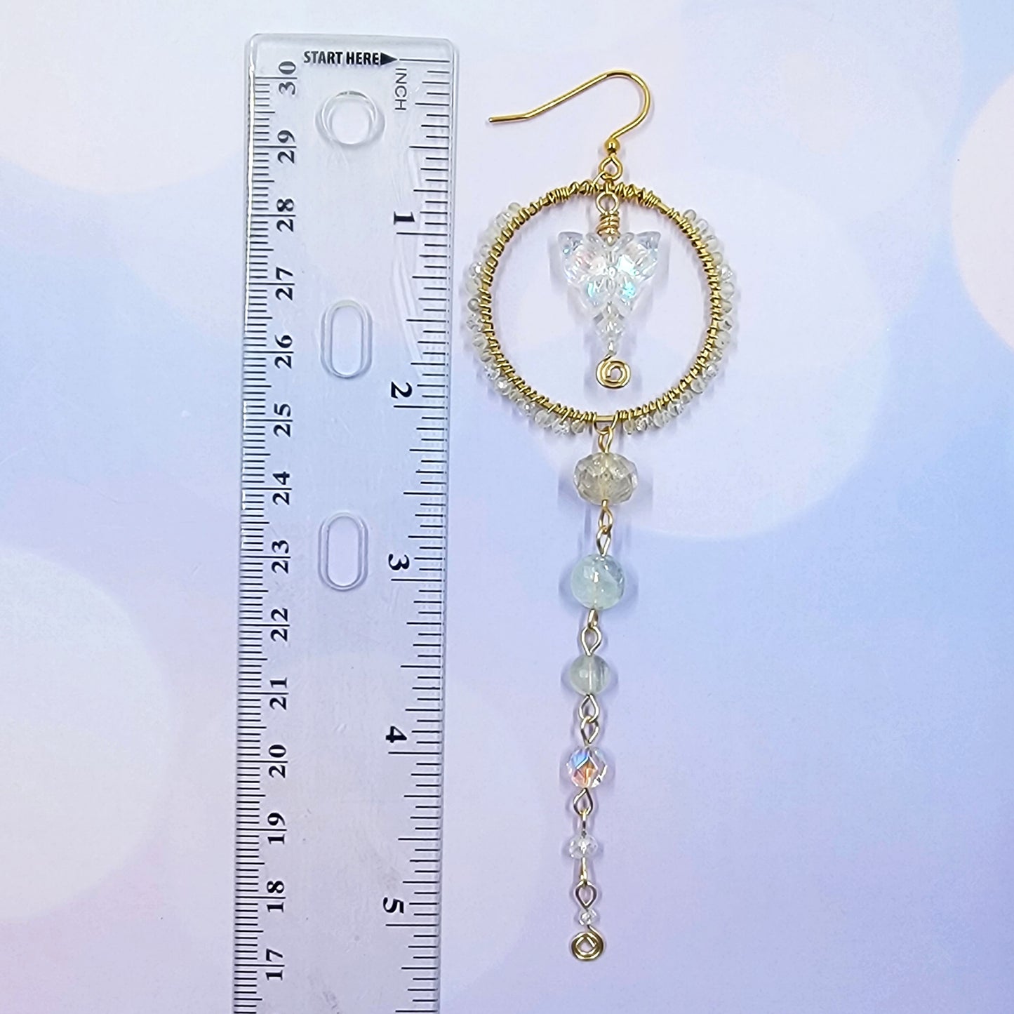 Ethereal Irredecent Butterfly Moonstone & Fluorite Earrings
