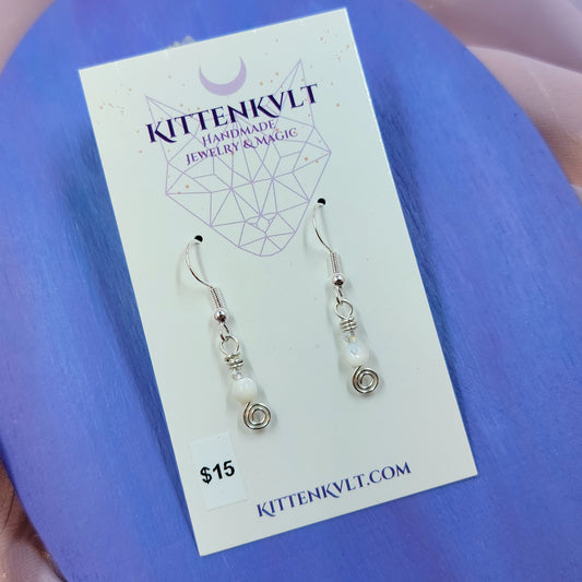 Dainty Ethereal Mother of Pearl Earrings