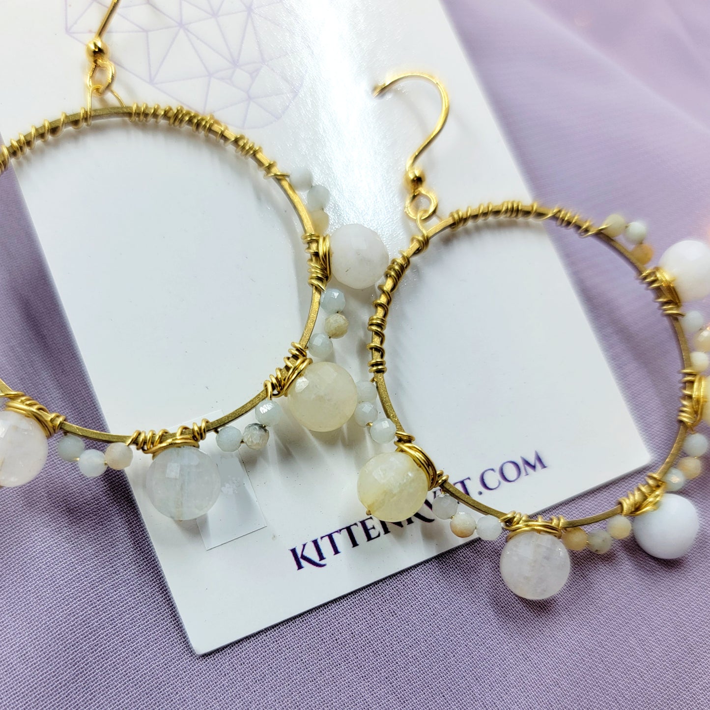 Amazonite & Quartz Mystical Hoop Earrings