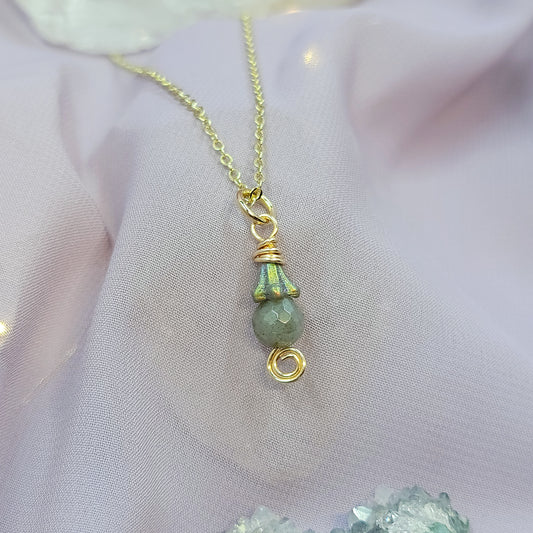 Dainty Fairy Labradorite Flower Necklace