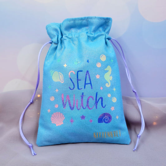 Holographic Sea Witch Mermaid Crystal Trinket Pouch