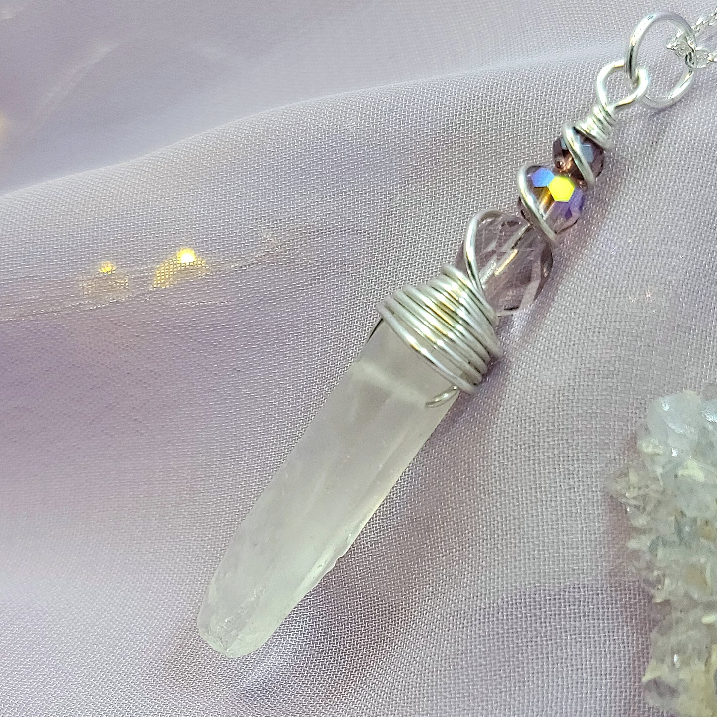 Ethereal Mystical Fairy Quartz Crystal Necklace