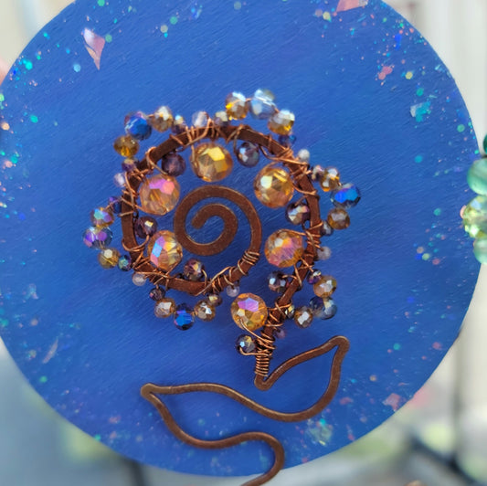 Flower Sun Catcher Copper Plant Stake