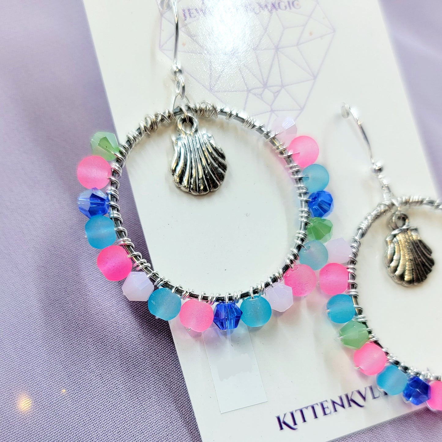Czech Glass Seashell Earrings