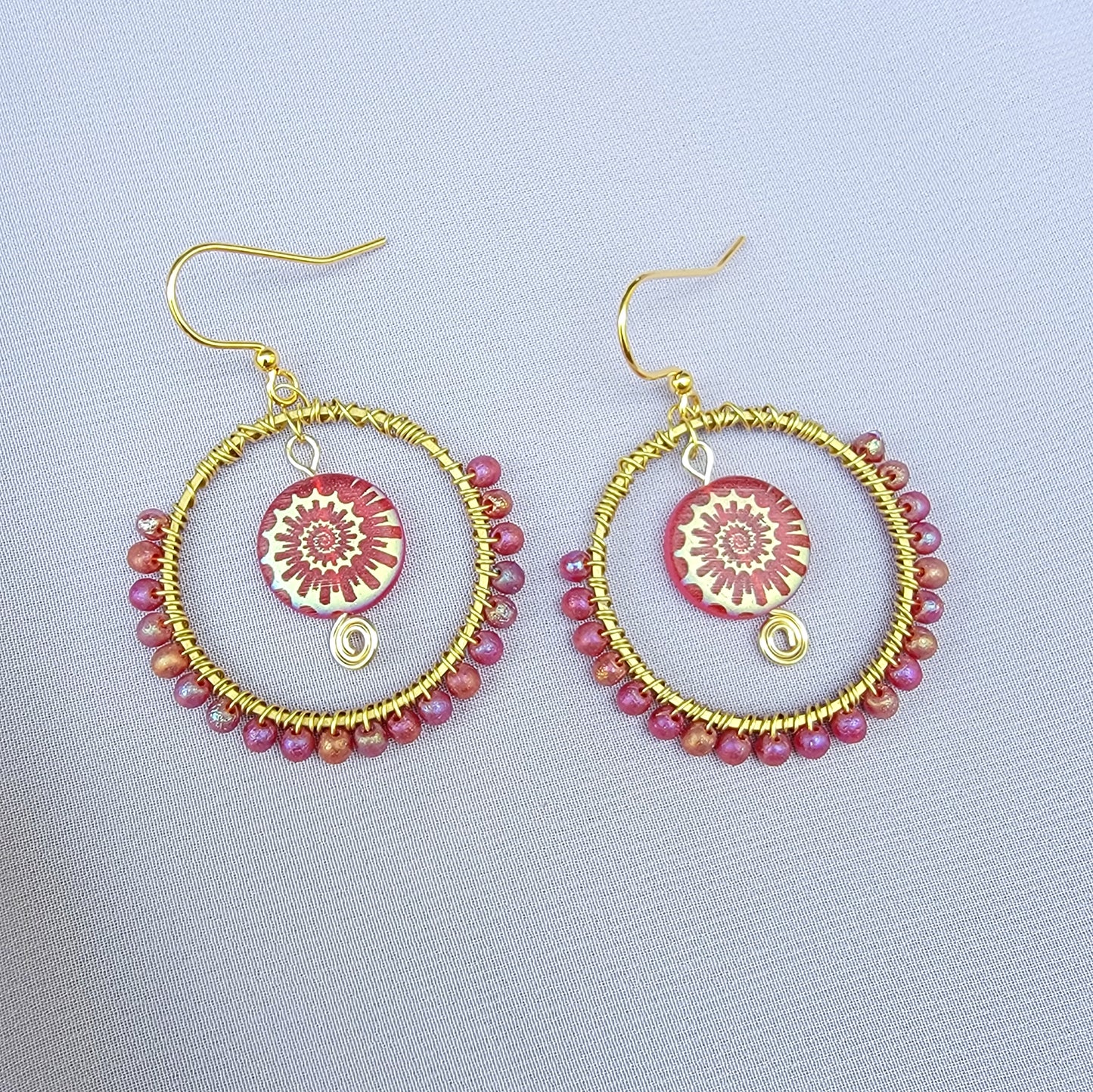 Mystical Ammonite Glass Sea Witch Earrings