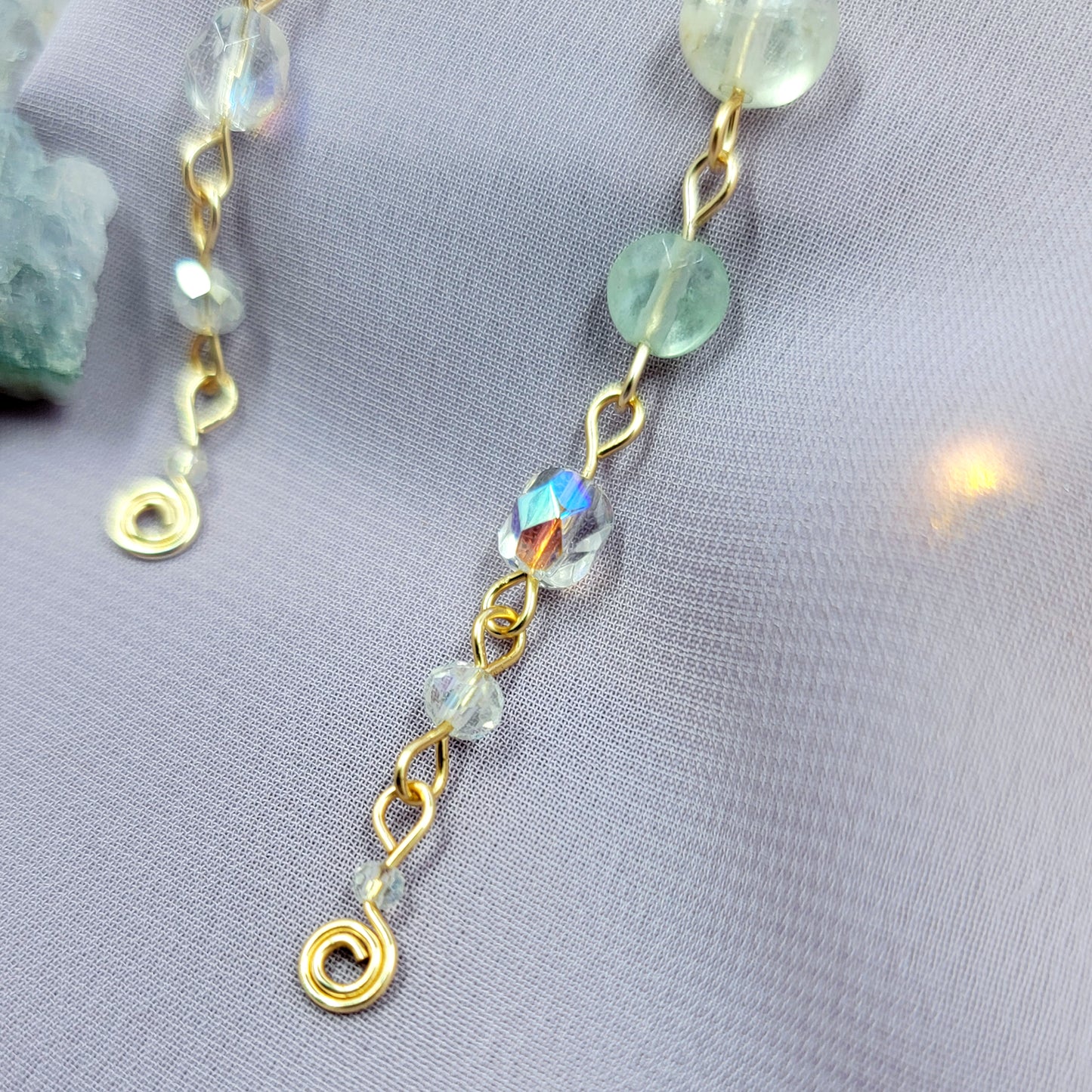 Ethereal Irredecent Butterfly Moonstone & Fluorite Earrings