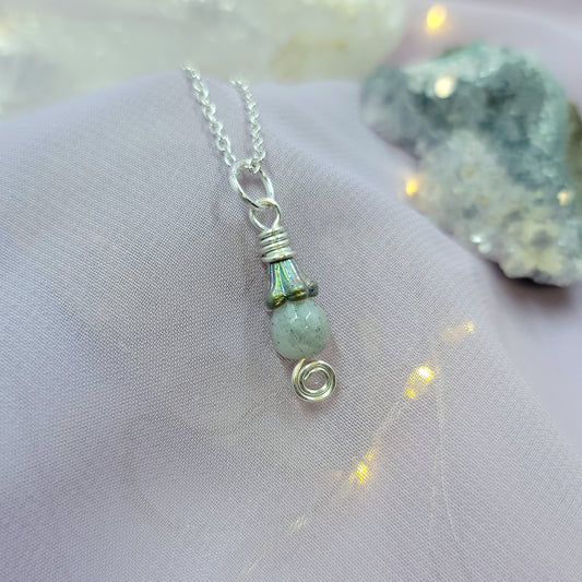 Dainty Fairy Labradorite Flower Necklace