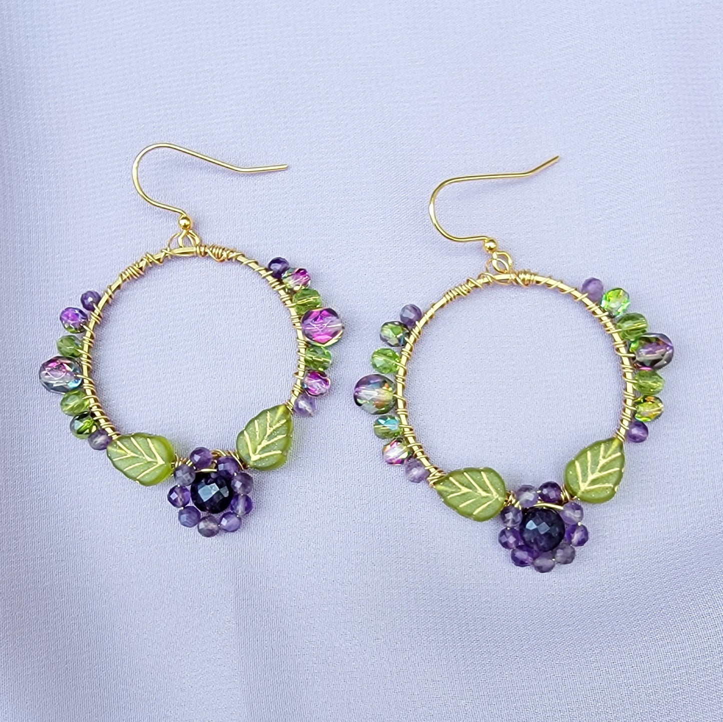 Fairy Amethyst Flower Garden Earrings