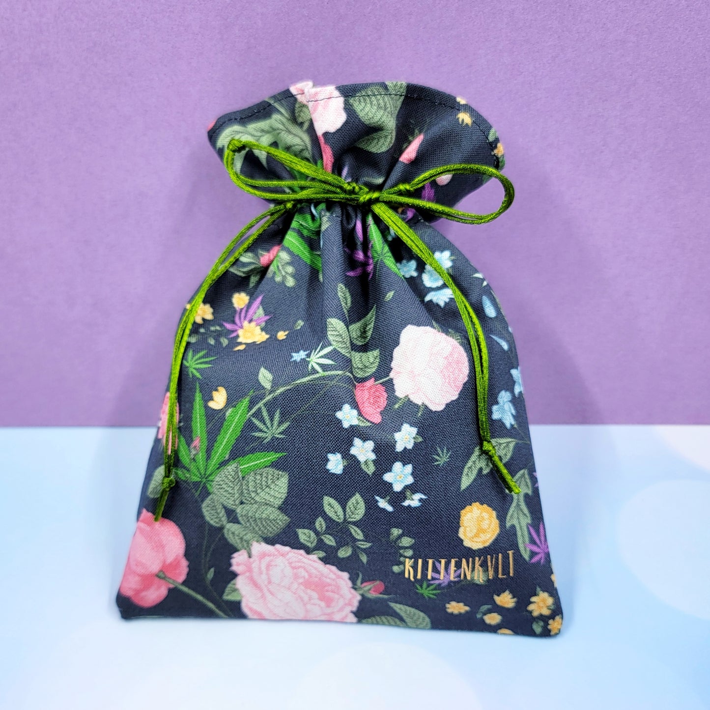 Roses, Pot Leaf, Wildflowers Trinket Pouch