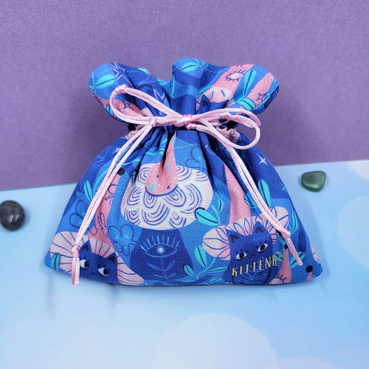 Mystical Witchy Kitty Cat Crystal Pouch