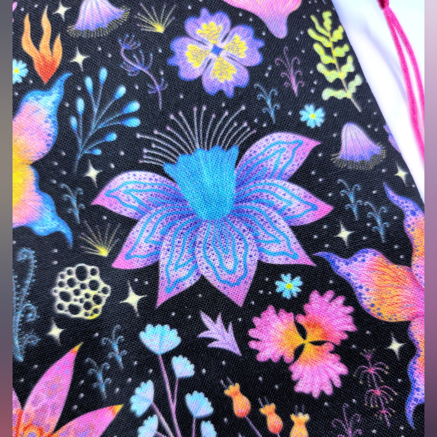Witchy Mystical Rainbow Lotus Orchid Floral Tarot Pouch