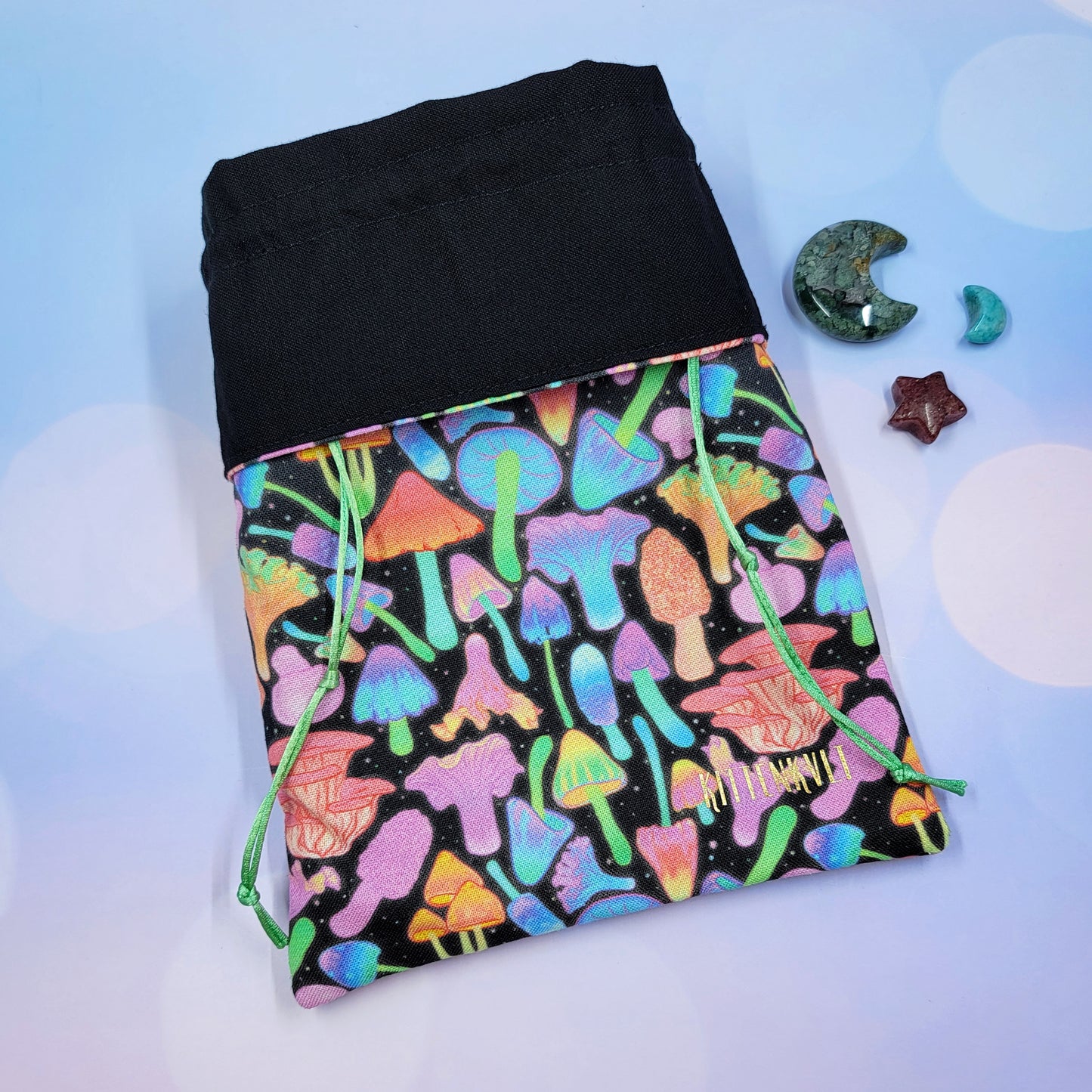 Psychedelic Rainbow Witchy Mushroom Tarot Pouch