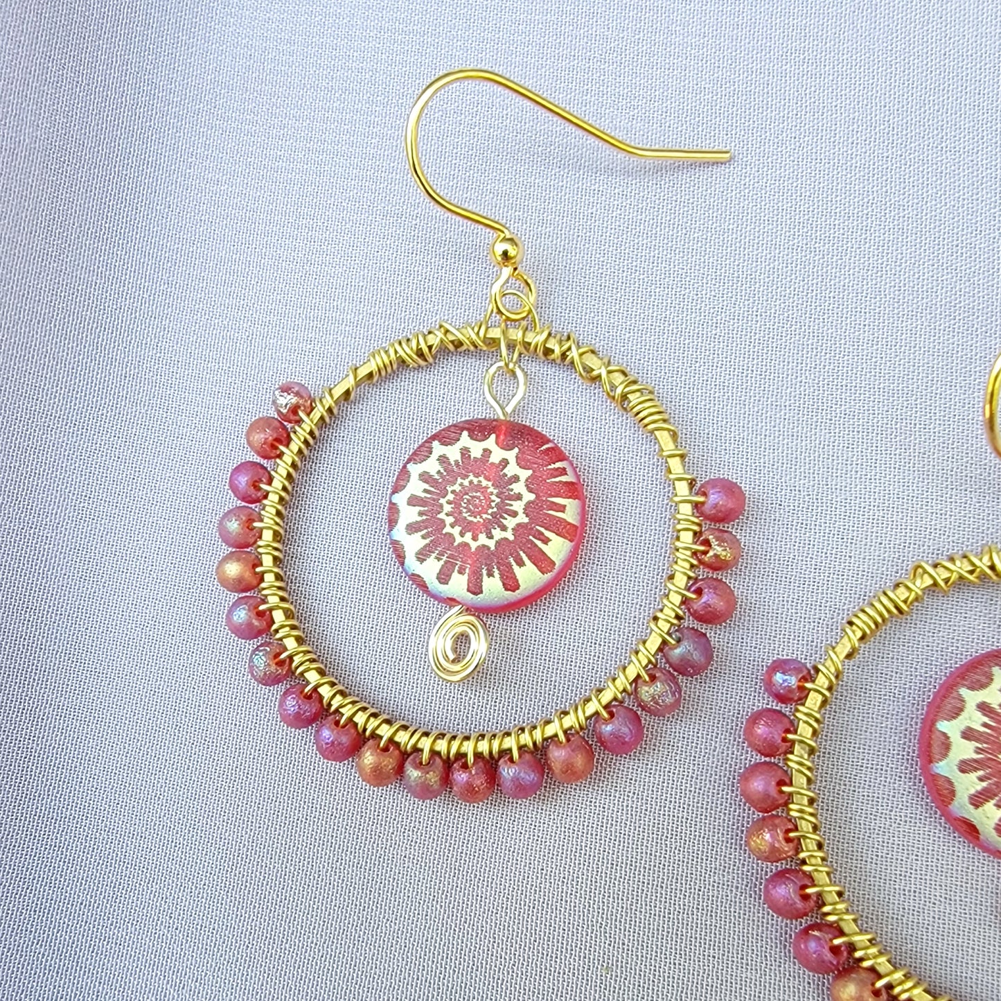Mystical Ammonite Glass Sea Witch Earrings