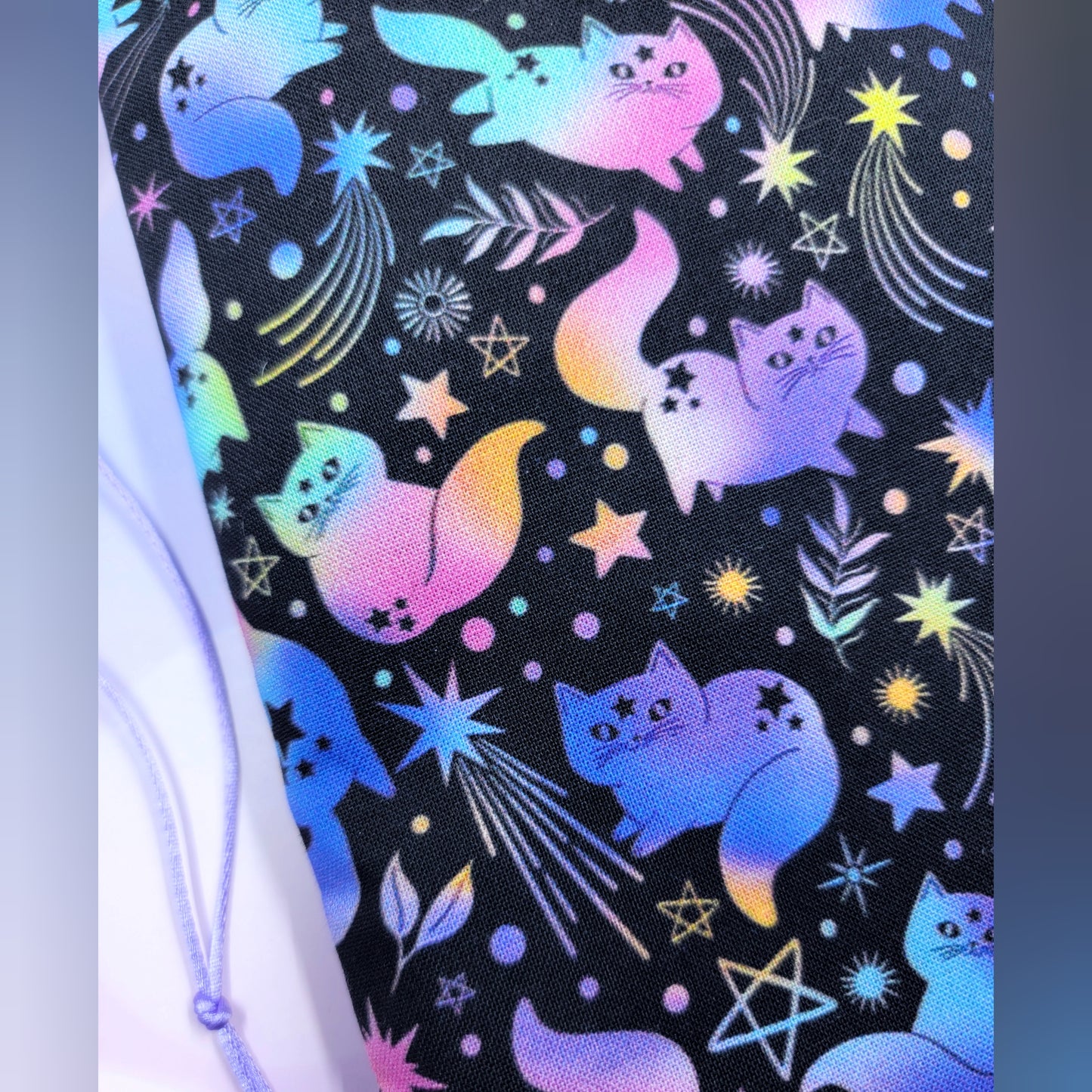 Witchy Mystical Celestial Rainbow Kitty Cats Tarot Pouch